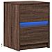 Comodino con Luci LED Rovere Marrone in Legno Multistrato - Foto miniatura 3