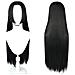 Parrucca Cosplay Lunga Nera Liscia - Ispirata A Boa Hancock, Capelli Sintetici Termoresistenti - Foto miniatura 5