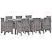 Set da Pranzo per Giardino 9 pcs Grigio chiaro Rattan Polt - Foto miniatura 1