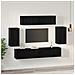 Set mobile TV 6 pcs Rovere nero 80 x 30 x 30 cm - Foto miniatura 4