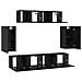 Set mobile TV 6 pcs Rovere nero 80 x 30 x 30 cm - Foto miniatura 8
