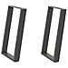 Gambe per tavolo da pranzo a forma di U 2 pz Antracite 50x(72-73) cm Acciaio - Foto miniatura 2
