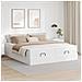 Struttura Letto Pouf con Materassi Bianco 180x200 cm Similpelle - Foto miniatura 3