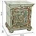 Comodino In Legno Intagliato Verde 50x40x59 - Foto miniatura 6