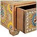 Portagioie In Legno Dipinto A Mano Con 2 Cassetti Marroni 23x14x10h - Foto miniatura 7