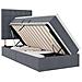 Letto con contenitore e LED Grigio scuro 90 x 190 cm Velluto - Foto miniatura 1