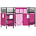 Struttura del Letto Loft per Bambini con Tendine Nero e rosa - Foto miniatura 1