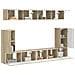 Set mobile TV 5 pcs Rovere Sonoma Legno multistrato - Foto miniatura 3