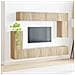 Set mobile TV 5 pcs Rovere Sonoma Legno multistrato - Foto miniatura 4