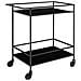 Carrello Bar Vita A 2 Ripiani In Nero Con Struttura In Acciaio, 68×40×79 Cm - Foto miniatura 2
