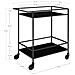 Carrello Bar Vita A 2 Ripiani In Nero Con Struttura In Acciaio, 68×40×79 Cm - Foto miniatura 5