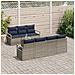 Set Divano da Giardino con cuscino 8 pcs Grigio polyrattan - Foto miniatura 3