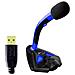 Microfono Klim Desktop Usb Con Stand Per Computer Laptop Pc - Microfono Gaming Videogiochi Ps4 (blu)  - Foto miniatura 1