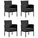 Set da Pranzo da Giardino 5 pz in Polyrattan Nero - Foto miniatura 2