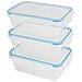 C-fhd 4006 K 3 Recipienti In Plastica Per Alimenti Con Coperchio Ermetici Contenitori Cucina - Foto miniatura 2