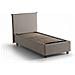 Letto Singolo Brunella, Letto Contenitore Con Rivestimento In Tessuto, 100% Made In Italy, Apertura Frontale, Con Materasso Cm 80x190 Incluso, Tortora - Foto miniatura 4