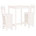 Set Bar Da Giardino 3 Pz Bianco In Legno Massello Di Pino - Foto miniatura 2