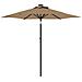Ombrellone Giardino Con Led Palo Acciaio Tortora 225x225x212 Cm - Foto miniatura 2