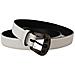 Cintura Fibbia Metallo Cristallo Pelle Bianca - 90 Cm / 36 Inches - Foto miniatura 2