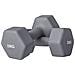Set 2 Manubri Esagonali da 2x10 kg in Metallo e Plastica con Impugnatura Antiscivolo, 26x12x12 cm, Grigio - Foto miniatura 1
