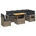 Set Divani Da Giardino 7 Pz Con Cuscini Grigio In Polyrattan - Foto miniatura 2