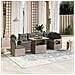 Set Divani Da Giardino 7 Pz Con Cuscini Grigio In Polyrattan - Foto miniatura 1
