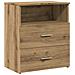 Comodini 2pz Rovere Artigianale 50x32x60cm In Legno Multistrato - Foto miniatura 3