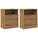 Comodini 2pz Rovere Artigianale 50x32x60cm In Legno Multistrato - Foto miniatura 1