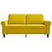 Divano A 2 Posti Giallo 140 Cm In Velluto - Foto miniatura 3