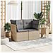 Divano Da Giardino Con Cuscini A 2 Posti Beige In Polyrattan - Foto miniatura 2