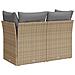 Divano Da Giardino Con Cuscini A 2 Posti Beige In Polyrattan - Foto miniatura 5