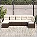 Set di Divano da Giardino a 7 Pezzi con Cuscini Marrone Rattan Polimerico,  Divano da Giardino per 2 Persone con Stoccaggio & Cuscini Marrone Rattan Polimerico - Foto miniatura 2