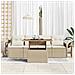 Set divano da giardino 5 pezzi con cuscini beige in polyrattan e acacia,  Divano a 2 posti da giardino con cuscini beige in polyrattan - Foto miniatura 3