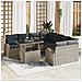 Set Divano da Giardino 9 Pezzi con Cuscini Grigio Chiaro in Rattan Polimerico, Divano da Giardino 2 Posti con Storage & Cuscini Grigio Chiaro in Rattan Polimerico - Foto miniatura 2