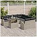 Set Divano da Giardino 9 Pezzi con Cuscini Grigio Chiaro in Rattan Polimerico, Divano da Giardino 2 Posti con Storage & Cuscini Grigio Chiaro in Rattan Polimerico - Foto miniatura 3