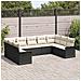 Set Divano da Giardino da 9 Pezzi con Cuscini Nero in Polyrattan,  Divano da Giardino a 2 Posti con Ripostiglio & Cuscini Nero in Polyrattan - Foto miniatura 3
