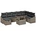 Set Divano da Giardino 9 Pezzi con Cuscini Grigio Polirattan - Foto miniatura 1