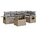 Set Divano da Giardino 6 pz con Cuscini Beige in Polyrattan - Foto miniatura 1