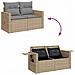 Set Divano da Giardino 6 pz con Cuscini Beige in Polyrattan - Foto miniatura 9