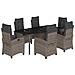 Set da Pranzo da Giardino 7 pz con Cuscini in Polyrattan Grigio - Foto miniatura 1