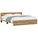 Rete Letto con Testata in Rovere Artigianale 180x200 cm Legno Ingegnerizzato - Foto miniatura 1