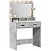Tavolo da trucco  con luci LED grigio cemento 79x41x135 cm - Foto miniatura 3
