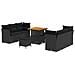 Set Divano da Giardino con cuscino 9 pcs Nero 80 x 80 x 71 cm - Foto miniatura 1