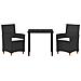 Set da Pranzo per Giardino 3 pcs Nero polyrattan - Foto miniatura 7