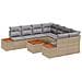 Set Divano da Giardino con cuscino 9 pcs Beige Poly Rattan - Foto miniatura 1