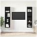 Mobile TV da Parete 4 pcs Rovere Nero 37 x 37 x 72 cm - Foto miniatura 2