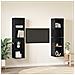 Mobile TV da Parete 4 pcs Rovere Nero 37 x 37 x 72 cm - Foto miniatura 4