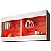 Komodee Tivoli Horizontal 100 Vetrina Sospesa, Rovere Wotan/bianco, Illuminazione Led Multicolore Rgb, Larghezza 100 Cm X Altezza 50 Cm X Profondità 29 Cm, Per Soggiorno, Sala Da Pranzo - Foto miniatura 3