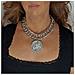 Collana In Argento A Doppia Maglia Grande Con Moneta - Foto miniatura 2