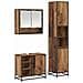 Set di mobili per il bagno con lo scaffale 3 pcs Legno vecchio - Foto miniatura 1